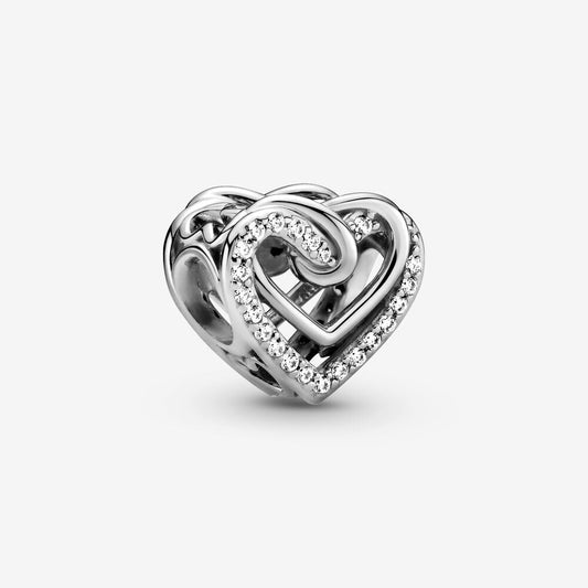 Sparkling Entwined Hearts Charm
