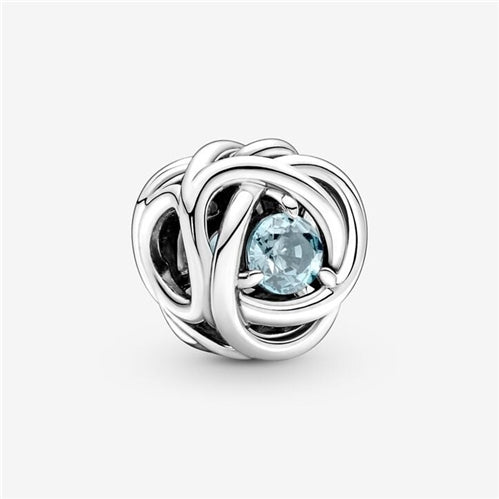 Pandora Sea Aqua Blue Eternity Circle Dangle Charm