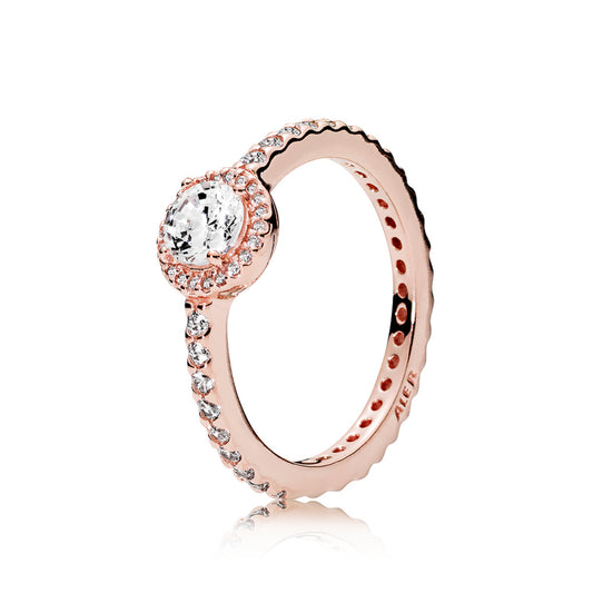 Rose Classic Sparkle Halo Ring