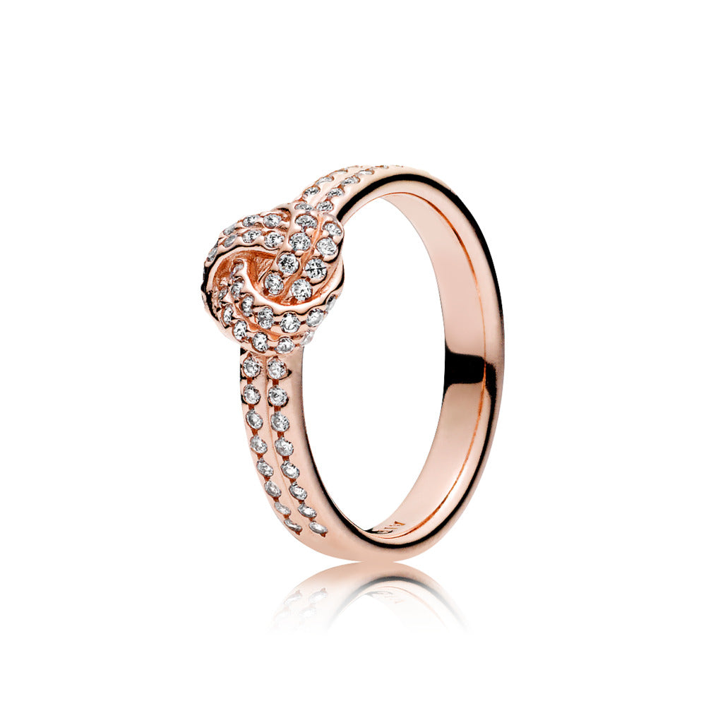 Pandora Rose Shimmering Knot Ring