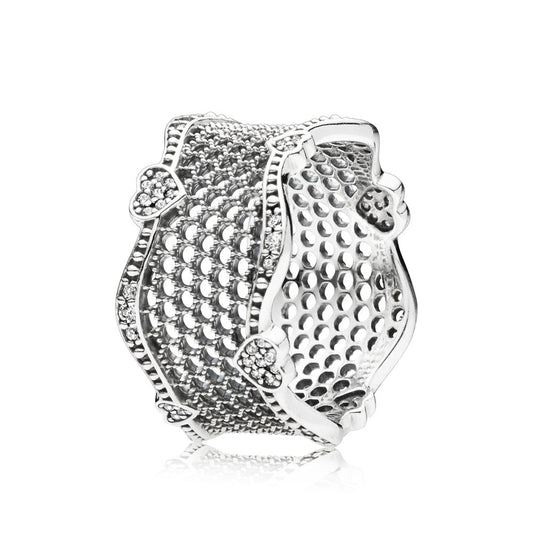 Pavé Hearts Lace Ring