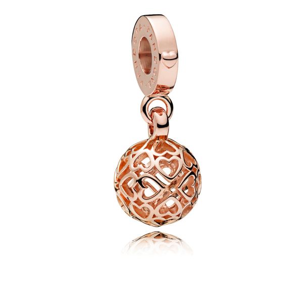 Openwork Heart Ball Dangle Charm