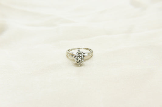 Crystal Floral Ring in 10K