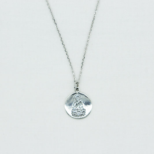 Enlightened Buddha Necklace in Sterling Silver