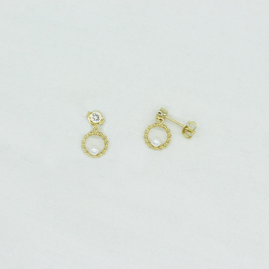 Bubbly Pearl Dangle Earring in Gold Plated