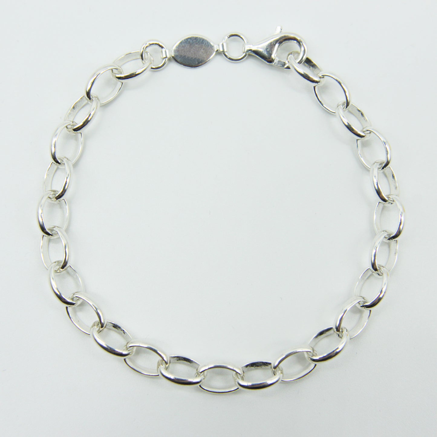 Oval Cable Link Bracelet in Sterling Silver