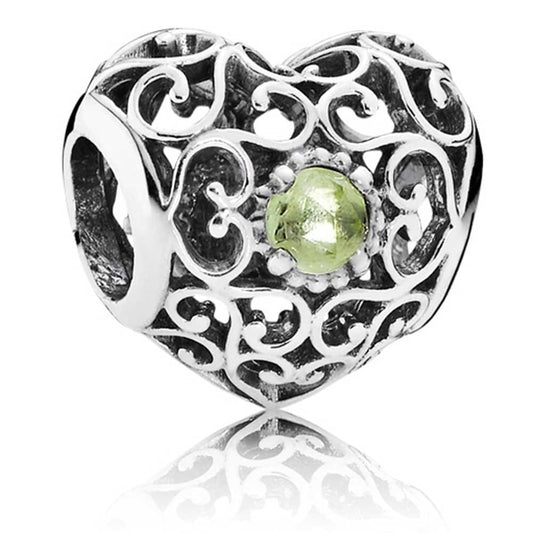 August Signature Heart Charm
