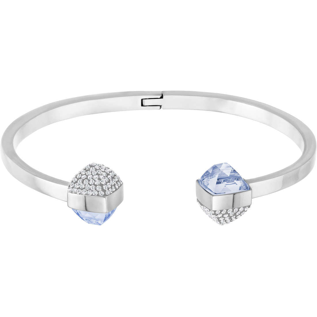 Swarovski Glance Bangle, Blue, Rhodium Plated – Guo Jewellery