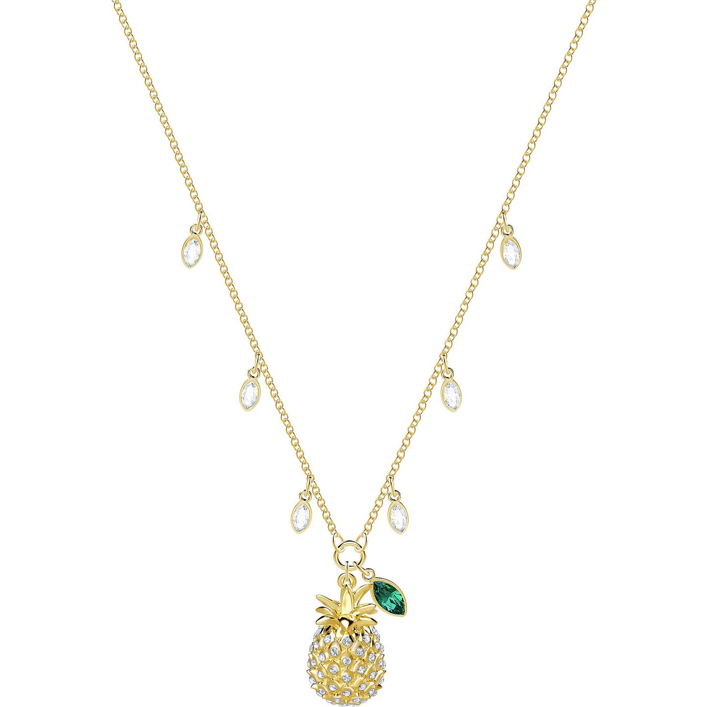 Swarovski Lime Pineapple Necklace, Mixed Colour, Gold Plated