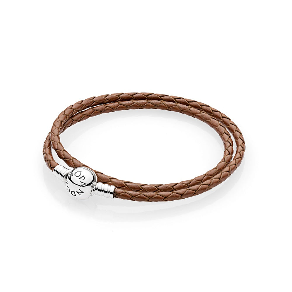 Bracelet Brown Leather Sterling Silver