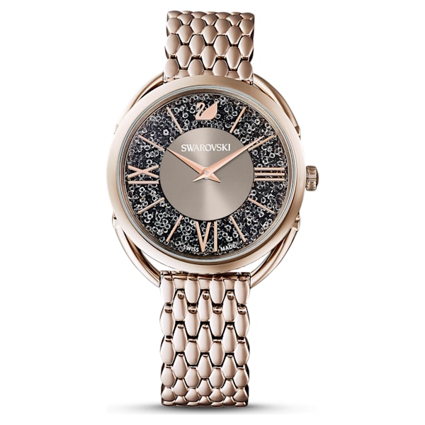 Swarovski Crystalline Glam Watch, Metal Bracelet, Gray, Champagne Gold Tone PVD