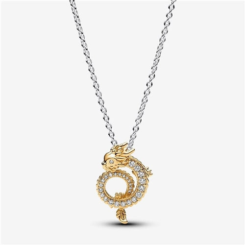 Pandora Two tone Chinese Year of the Dragon Collier Necklace