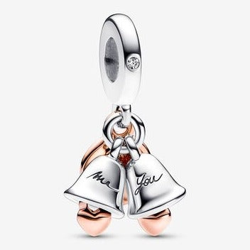 Just Married Wedding Bells Double Dangle