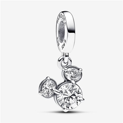 Pandora Disney Mickey Mouse Sparkling Head Silhouette Dangle Charm