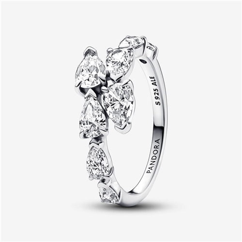 Pandora Sparkling Overlapping Band Ring