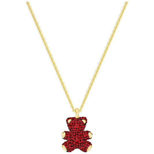 Swarovski Teddy 3D Pendant, Red, Yellow Gold Plated