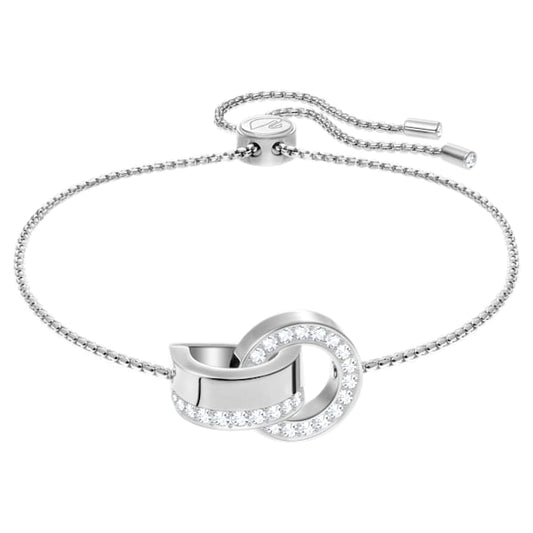 Swarovski Hollow Bracelet, White, Rhodium plating