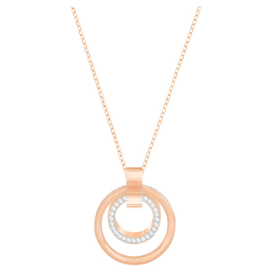 Swarovski Hollow Pendant, White, Rose gold tone plated