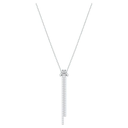 Swarovski Lifelong Y Pendant, White, Rhodium plated