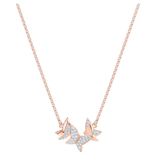 Swarovski Lilia Necklace, White, Gold gold tone plated