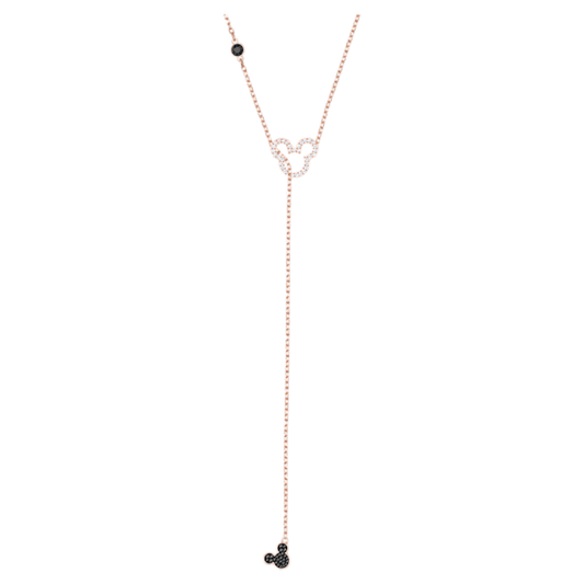 Swarovski Mickey & Minnie Y Necklace, Multi-colored, Rose gold tone plated