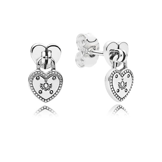 Heart-shaped Padlock Earrings