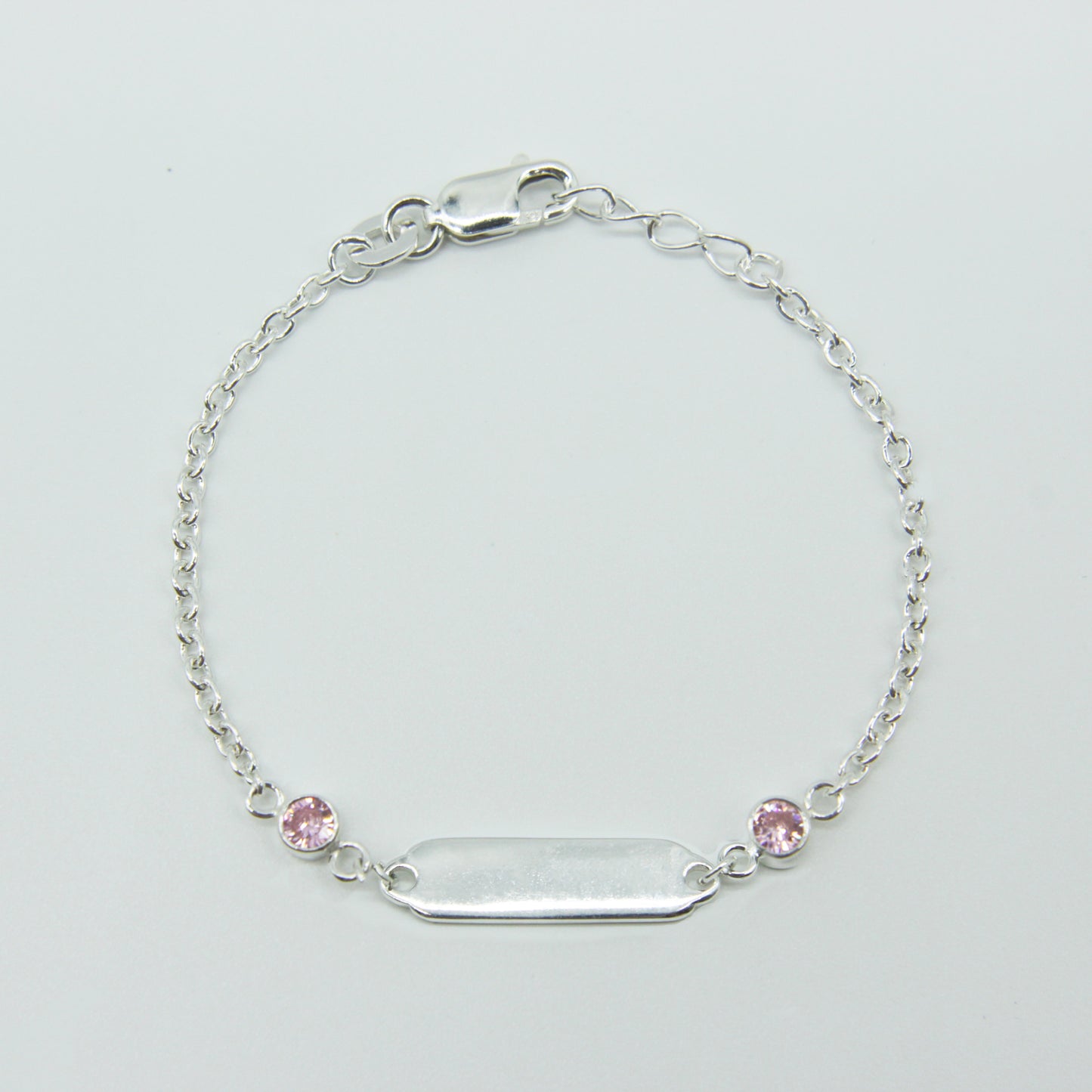 Pink Baby ID Bracelet in Sterling Silver