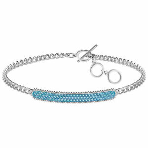 Swarovski Locket Bracelet, Blue, Rhodium Plated