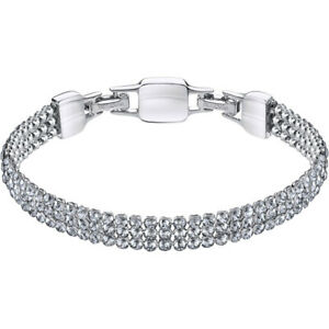 Swarovski Mesh Bracelet, White, Rhodium Plated