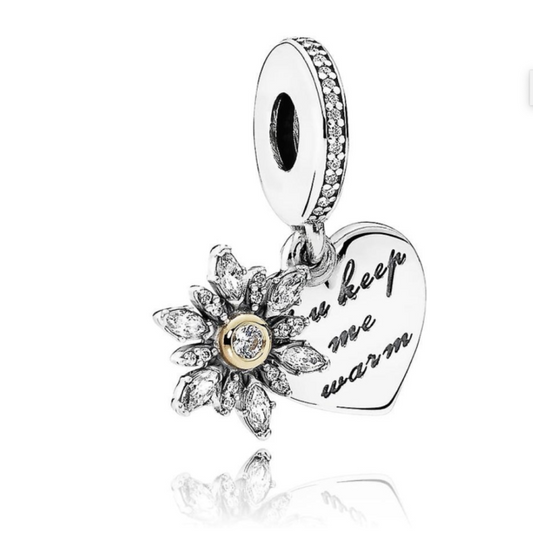 Snowflake & Heart Dangle Charm