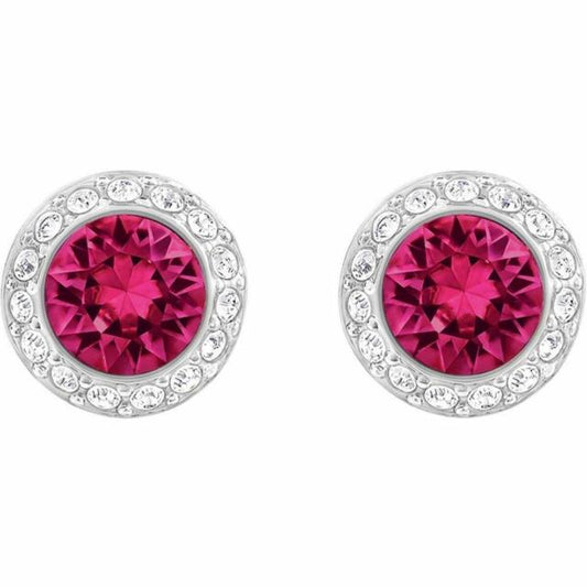 Swarovski Angelic Pierced Earring, Red, Rhodium Plated