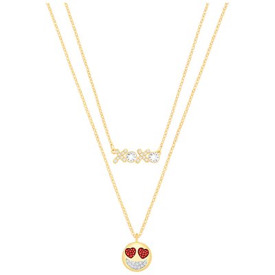 Swarovski Humorist XOXO Pendant Set, Multi-coloured, Gold plating