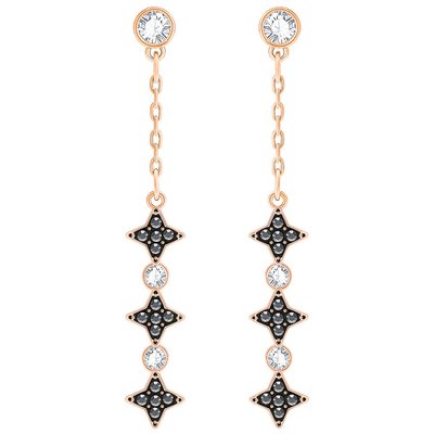 Swarovski Halve Pierced Earring, Multi-colored, Rose Gold plated