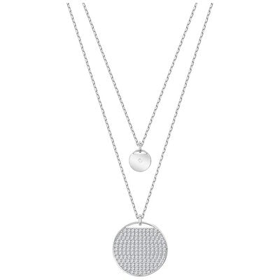 Swarovski Ginger Necklace, White, Rhodium plated