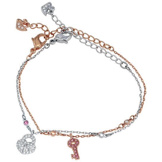 Swarovski Crystal Wishes Lock and Key Bracelet Set, Mixed Colour, Mixed Plating