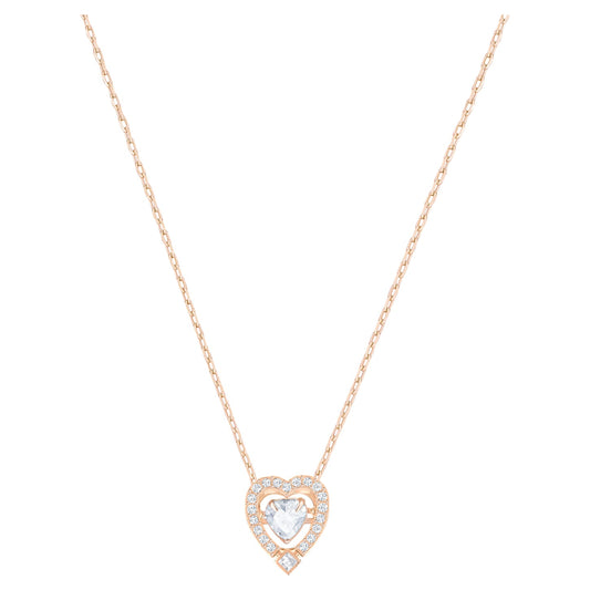 Swarovski Sparkling Dance Heart Necklace, White, Gold gold tone plated