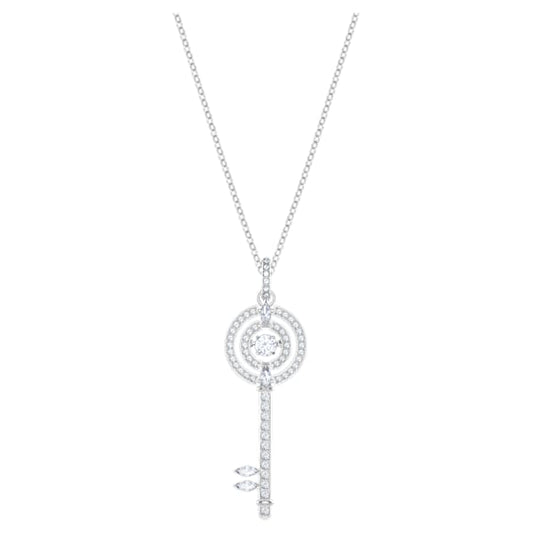 Swarovski Sparkling Dance Key Pendant, White, Rhodium plated