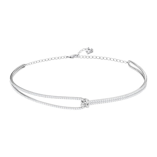 Swarovski Lifelong Choker, White, Rhodium plating