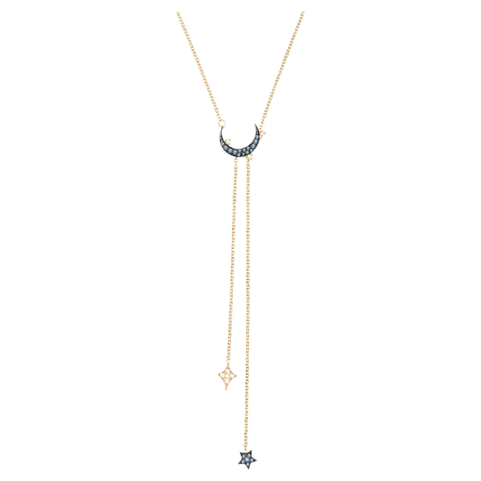 Swarovski Symbolic Moon Y Necklace, Blue, Mixed metal finish