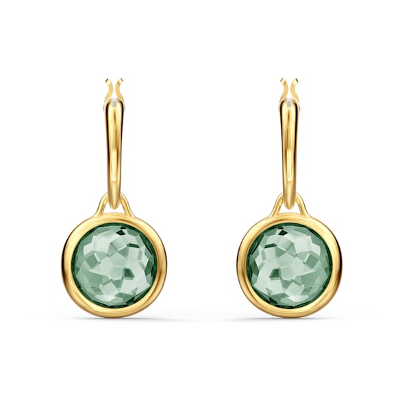 Swarovski Tahlia Mini Hoop Pierced Earring, Green, Gold tone plated