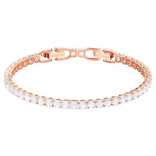 Swarovski Tennis Deluxe Bracelet, White, Gold gold tone plated